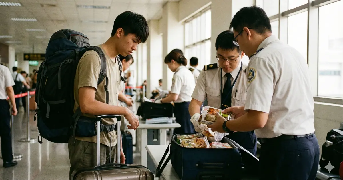 誤帶肉類製品入境恐罰100萬！網友分享泰國雞皮餅乾驚魂記與防檢署規範。