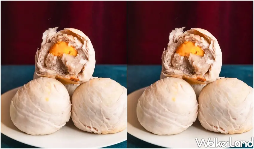 ▲食芋堂人氣芋頭半蛋酥，招牌芋泥包著鹹香鹹蛋黃超對味。