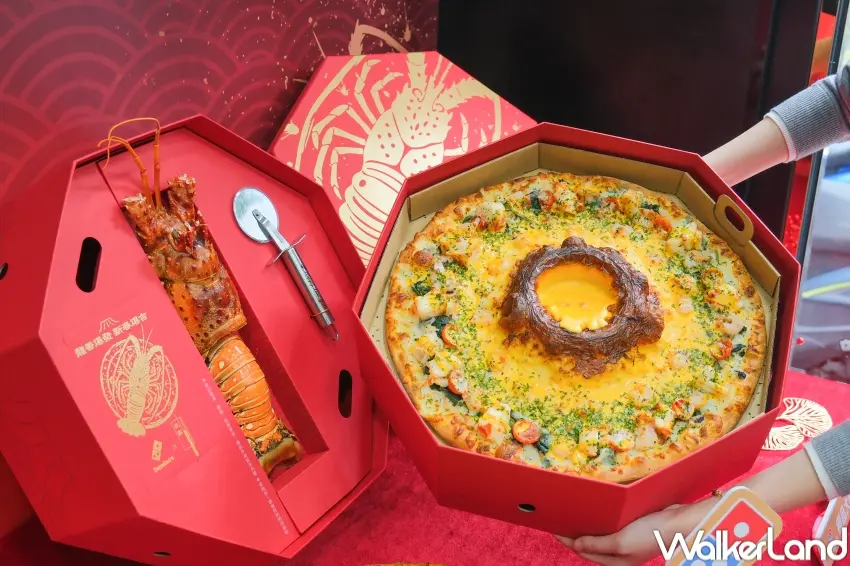 ▲達美樂火山披薩系列延伸新年主題，從寓意到口味設計都鎖定春節聚餐需求。（攝影：張人尹）