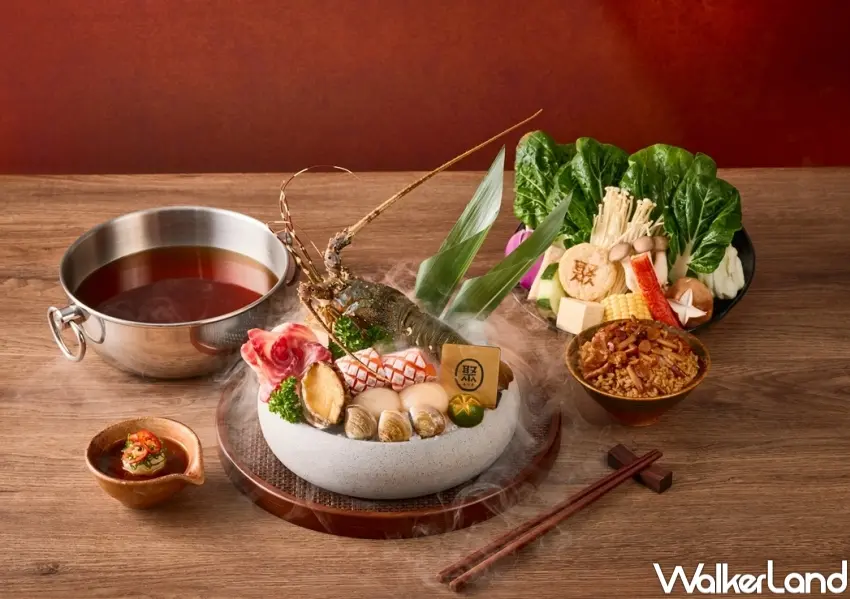 ▲聚 日式鍋物推出雙人海陸特盛，集結草蝦、旬魚與肉品，鎖定喜歡共享海味的粉絲。