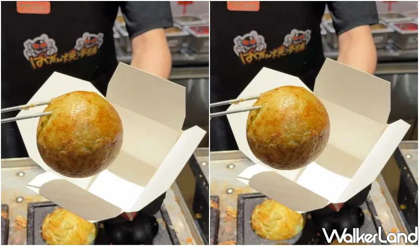 ▲8公分巨無霸章魚燒「爆彈燒本舖」份量十足超驚人。(攝影：鄭雅之)