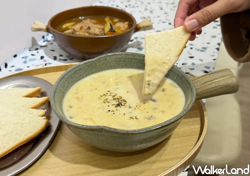 ▲現場也能加購輕食，有配方偷來的濃湯、施媽媽雞肉燴飯、現烤披薩等選擇。(攝影：鄭雅之)