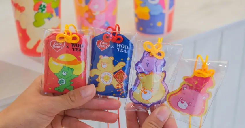 Care Bears扭蛋抽發財金！五桐號Care Bears聯名杯第二彈，加購御守盲包新春必收。