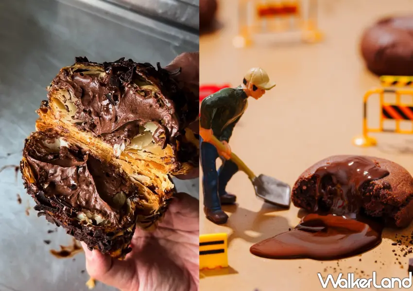 ▲與好時巧克力合作攜手多間名店推出期間限定商品，其中高雄Crizzi 脆日與奧瑪烘焙聯手打造的「拿破崙大泡芙」首次北上。