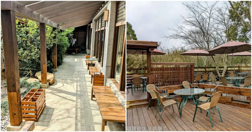 ▲壹等賞的戶外用餐區充滿自然氣息，讓人在享用美食的同時，也能盡情沉浸在舒適放鬆的綠意之中。