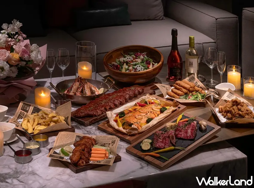 ▲高雄日航酒店 Rooftop Bar22 首推「求婚派對專案」，含專為 10 人親友團設計的派對餐點，從經典美式拼盤、牛排與烤鮭魚主餐，滿足親友團的味蕾。圖／高雄日航酒店提供；窩客島整理