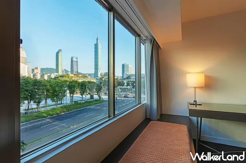 ▲國聯大飯店視野擁抱台北地標101,位處大巨蛋生活圈核心,提供旅人絕佳的城市景觀。圖/國聯大飯店提供;窩客島整理