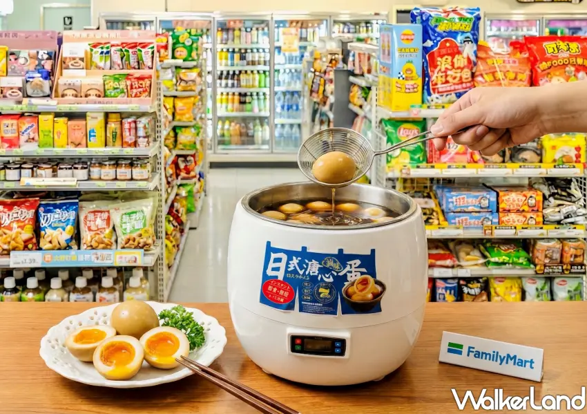 ▲全家自助式日式溏心蛋，目前只在台北鑫德店與台北101店限定測試。