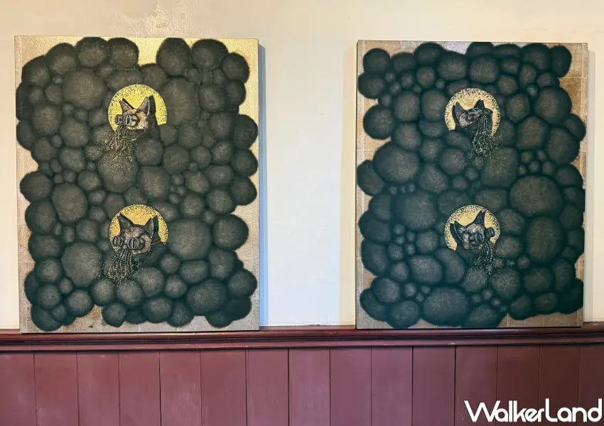 ▲圓山站百年古蹟免費展覽！展出主題「毛髮」意象隱喻個人在生活中難以擺脫的壓力、責任。(攝影：鄭亦庭)