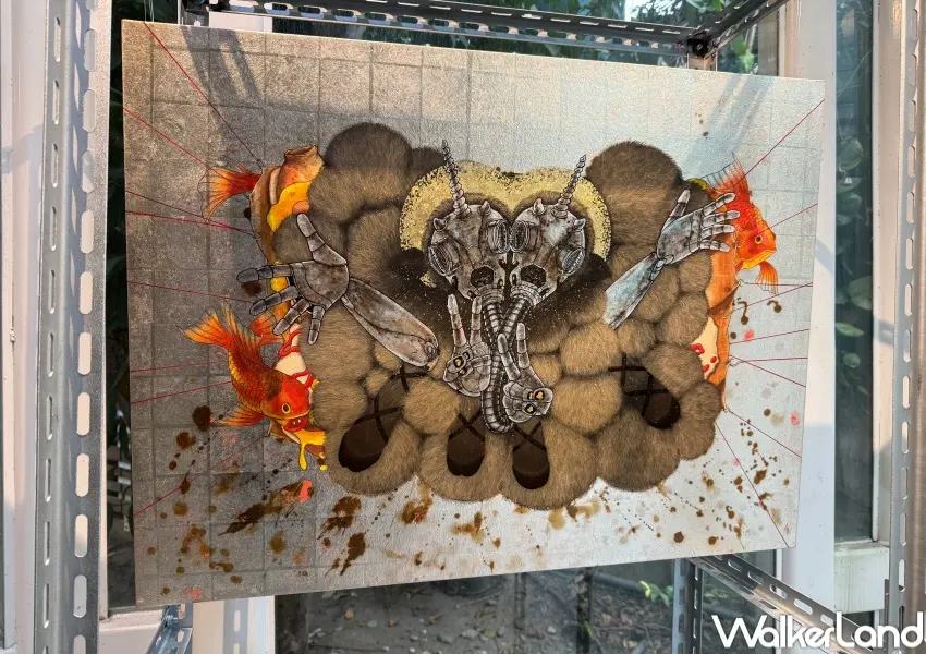 ▲圓山站免費展覽！展覽內可看到藝術家Fulin初期美式普普藝術風格重新再創作。(攝影：鄭亦庭)