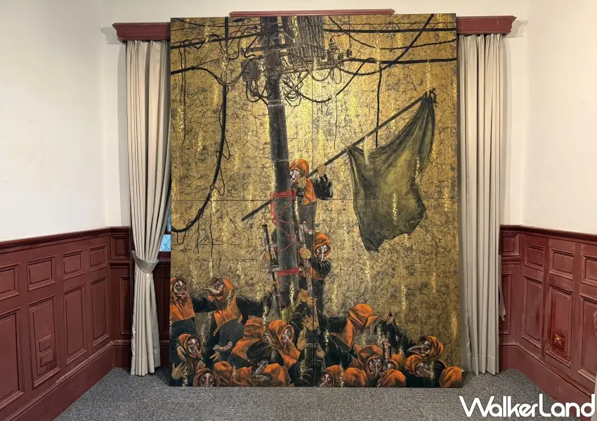 ▲圓山站展覽免費入場！台北百年古蹟圓山別邸毛物展，超酷烏鴉人、面具貓咪免費拍。(攝影：鄭亦庭)