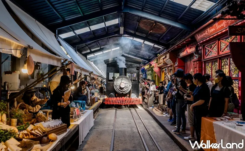 ▲魔法車站集結各國創作者,重現泰國美功車站般的魔幻市集風景。 圖/屾屾市提供;窩客島整理