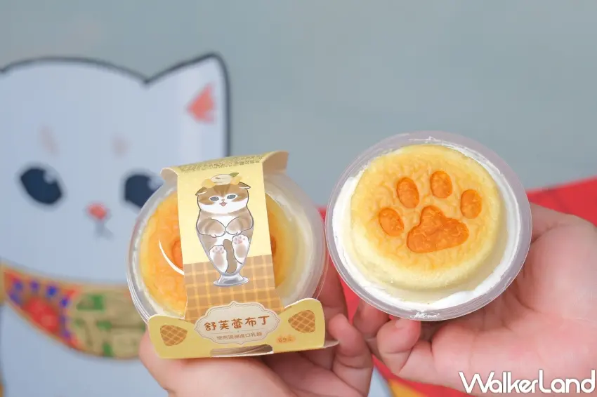 ▲7-11 推出多款貓福珊迪聯名烘焙甜點,從土司、蛋糕到布丁,包裝與造型都充滿貓咪巧思。(攝影:張人尹)