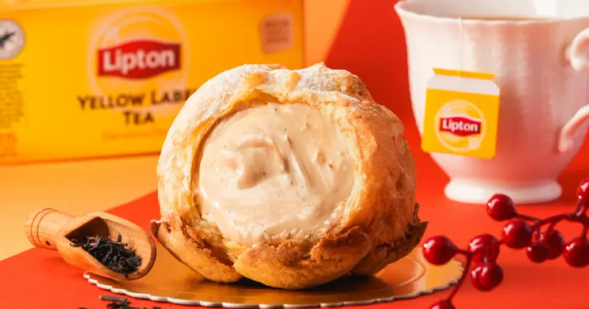 立頓奶茶泡芙！beard papa‘s新聯名，雙連站限定草莓泡芙要跟。