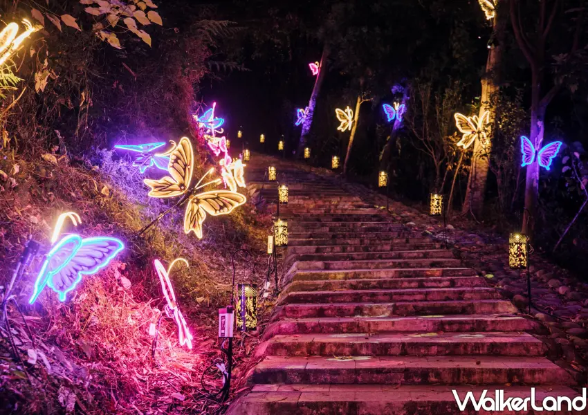 ▲「蝶舞山林」則巧妙運用動態設計，營造出蝴蝶在林間開闔飛舞的意象。