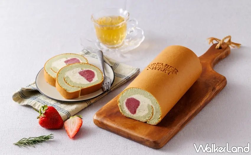 ▲「開心果生乳捲」選用北海道四葉鮮奶油與開心果醬，交織出堅果與莓果的韻味。圖／JR 東日本大飯店台北提供；窩客島整理