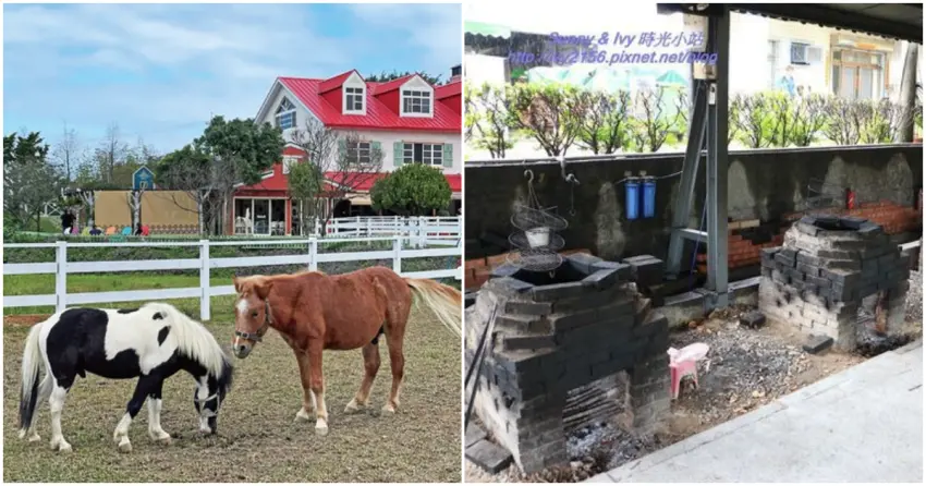 ▲來到三芝的「牛仔莊園」,紅白配色的美式建築搭配可愛小馬,彷彿置身西部電影場景;在「汪汪地瓜園」體驗最道地的古早味控窯,剛出爐的柴燒地瓜,是大人小孩都難以抗拒的美味!