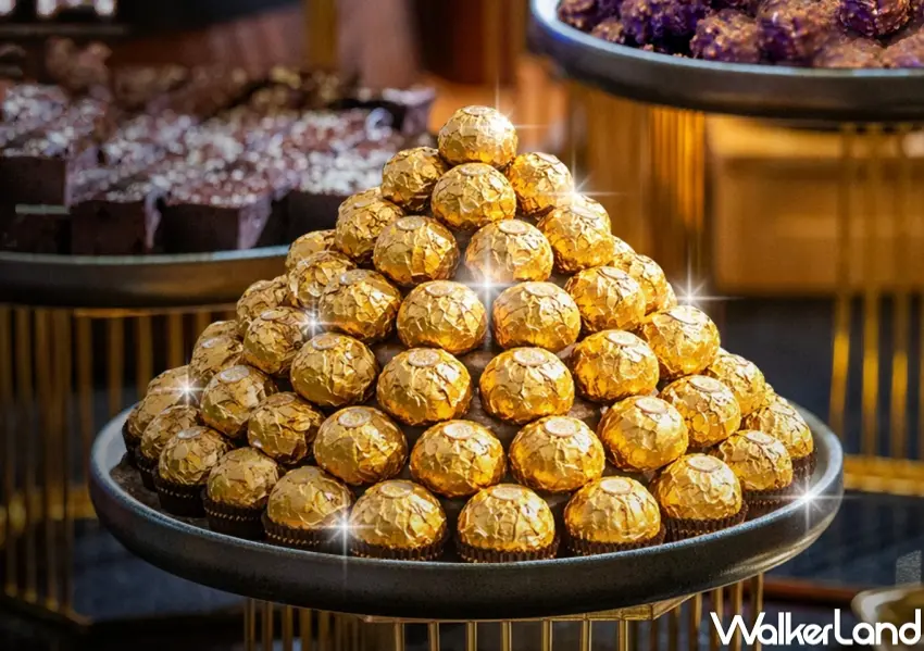 ▲極千葉火鍋自助吧推出金莎巧克力山無限供應,讓甜點從收尾升級成聚餐主角。