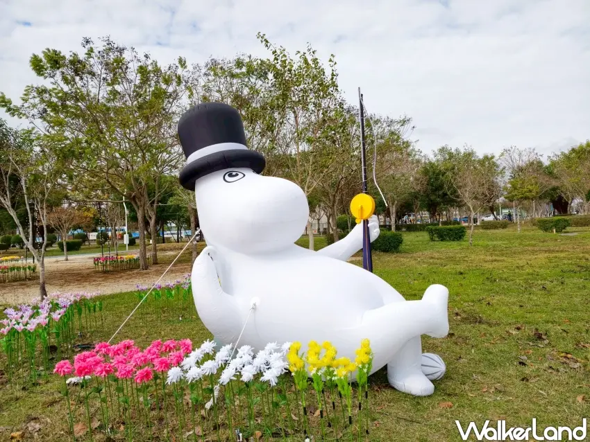 ▲「2026中台灣燈會」以人氣角色「姆明」系列裝置最受矚目。（攝影：楊婷雅）