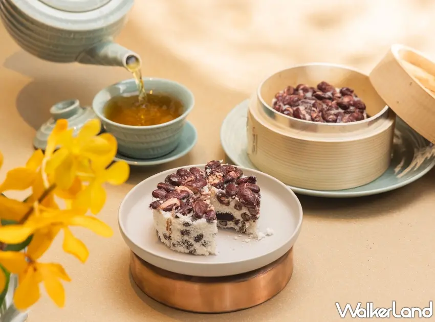 ▲雲錦中餐廳相思蜜鬆糕，口感綿密鬆軟、香甜豆沙泥餡。圖／台北君悅酒店提供；窩客島整理