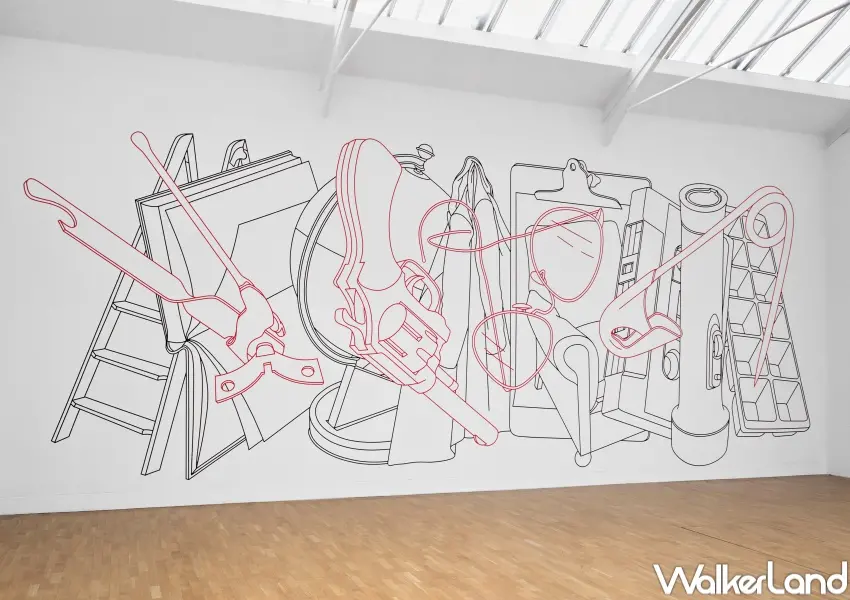 ▲麥可．克雷格－馬丁《現代舞》，1981，藝術家自存AP版，經法國區域當代藝術基金會（Frac Grand Large）授權展出 © Michael Craig-Martin. 藝術家版權所有，圖片提供：藝術家、高古軒。