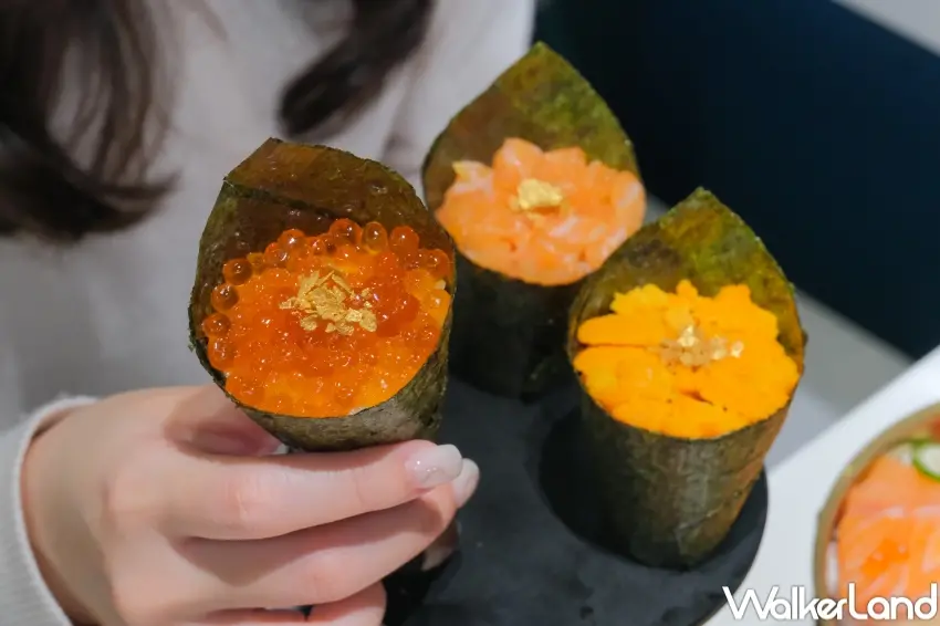 ▲爭鮮以金運滿滿海膽、鮭魚卵等新品，讓年節餐桌更有儀式感。（攝影：張人尹）