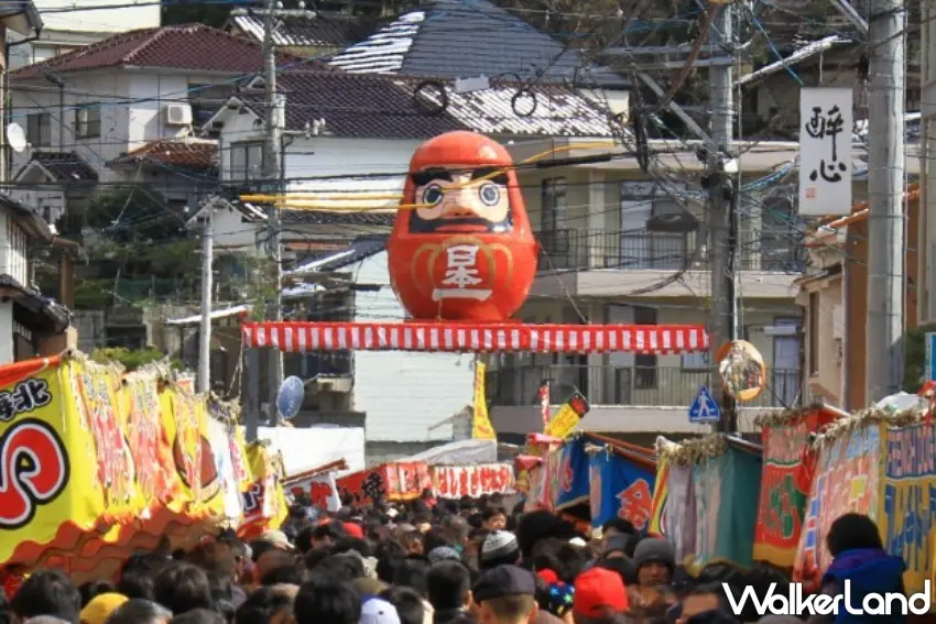 ▲能祈求闔家平安及開運的達摩不倒翁是三原市的傳統工藝品。而在神明市集也可以看到日本第一大的「大達摩」。 圖／HIT廣島縣觀光聯盟提供；窩客島整理