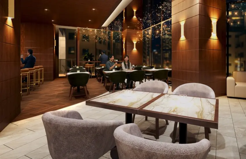 ▲酒吧從早餐時段營業至夜晚。早餐將使用當地食材，提供福岡當地的特色料理。