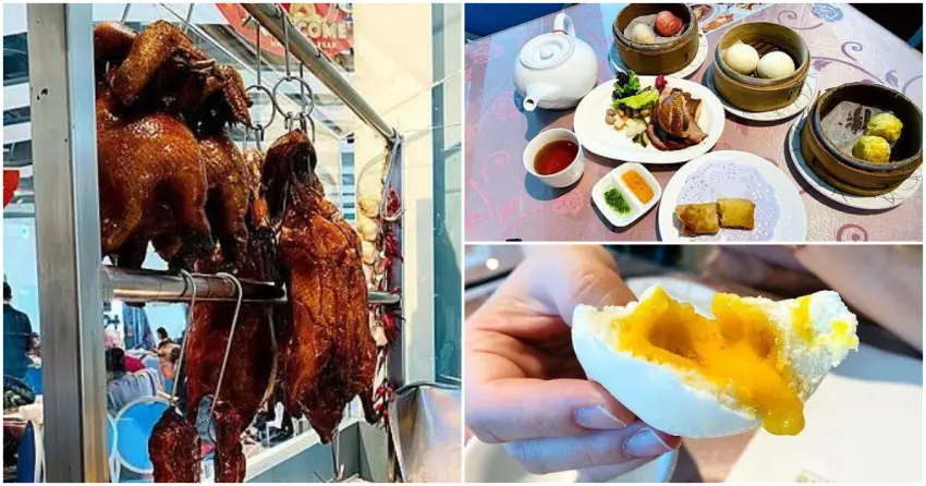 ▲一剝開就爆漿的「黃金流沙包」，濃郁鹹蛋黃香氣讓人欲罷不能，搭配皮脆肉嫩的招牌燒臘，阿基師觀海茶樓的港點盛宴，大大滿足饕客們的味蕾。