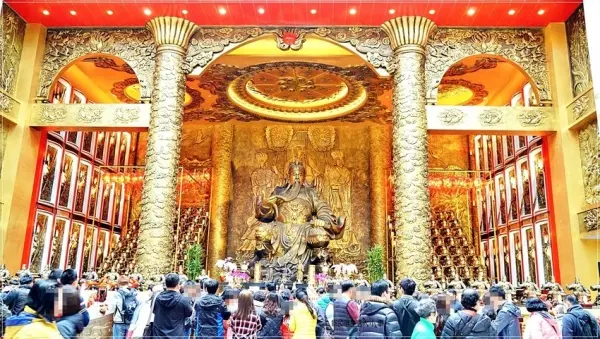 ▲桃園走春招財景點推薦！蘆竹海福宮環保廟宇代表，有著全台最大關公像。