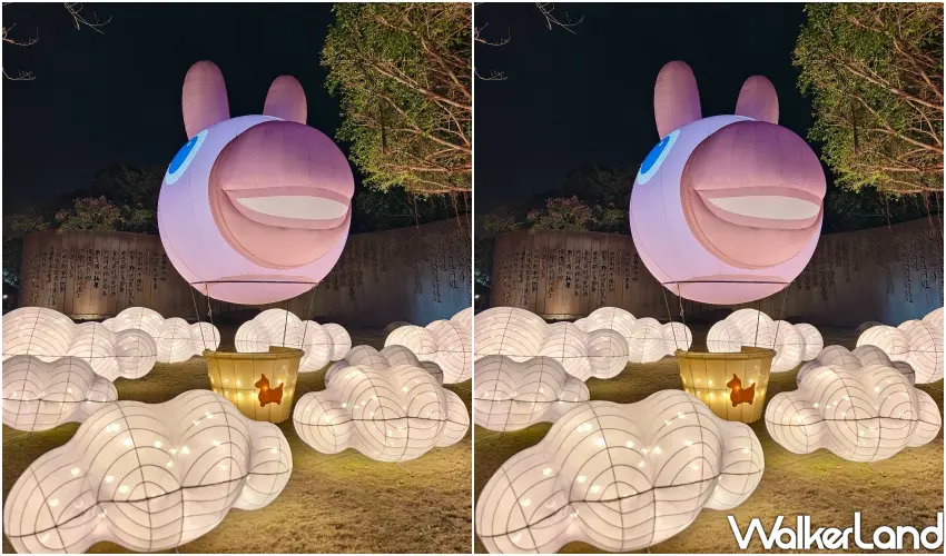 ▲超吸睛的 Rody 熱氣球造型充氣裝置，搭配雲朵燈飾可愛度爆表。