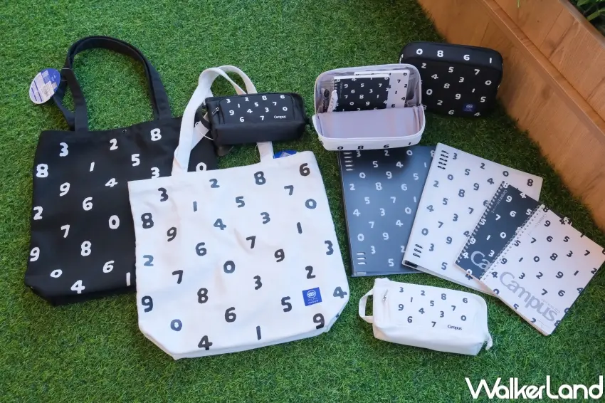 ▲博客來開學季商品加碼推薦：KOKUYO SOUSOU×Campus聯名筆袋、帆布袋、筆記本等。（攝影：張人尹）