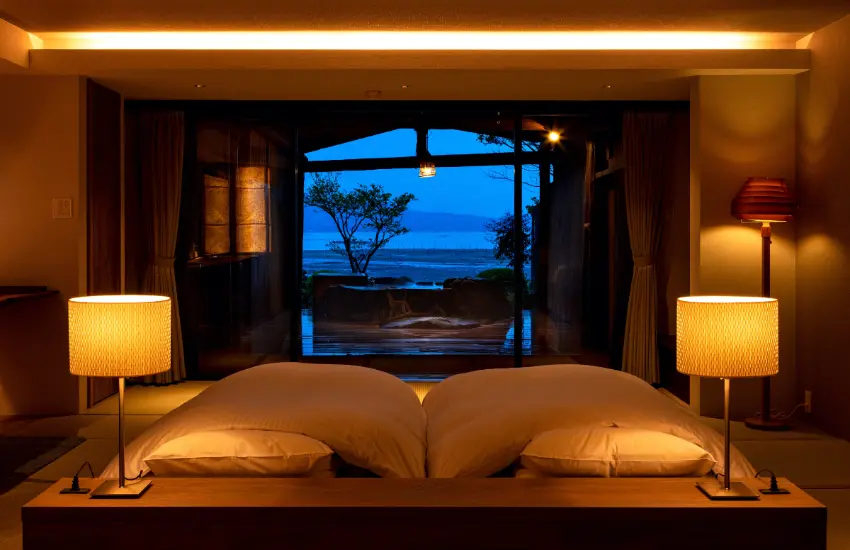 ▲所有客房都配備了專屬露天風呂，讓住客能在私密空間裡盡情享受溫泉。