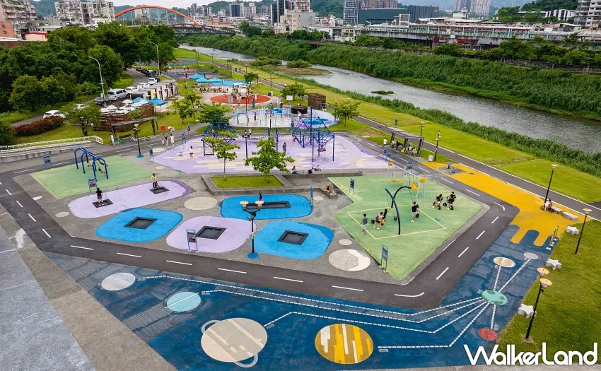 ▲汐止星際公園引領小朋友遊玩宇宙。圖／新北市政府高灘地工程管理處提供；窩客島整理