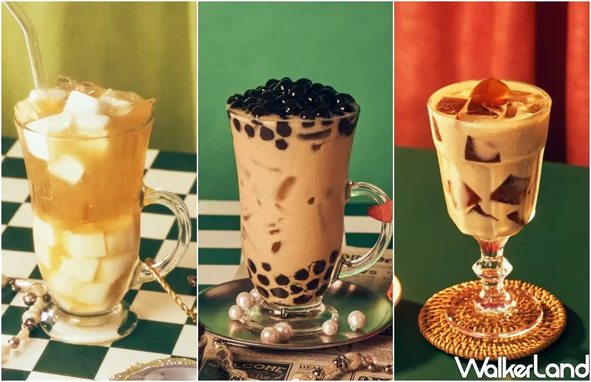 ▲鶴茶樓A區優惠精選塩選牛奶糖奶蓋綠茶、復刻波霸奶茶、蜜桃藝伎紅茶、鶴記鴛鴦凍奶茶等。