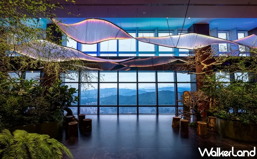 ▲位於台北101高空的「饗 A Joy」以山、海、原、城為空間設計靈感，營造沉浸式用餐環境。圖／饗 A Joy提供；窩客島整理