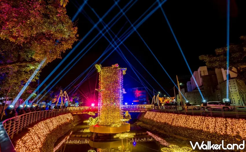 ▲2026屏東燈節客家燈區結合竹藝與藍染文化,展現細膩的客家生活美學。圖/屏東縣政府提供;窩客島整理