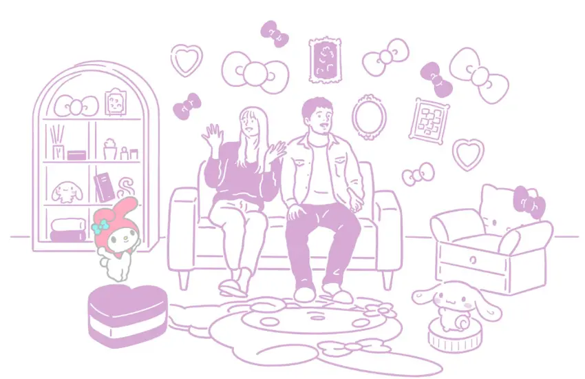 ▲居家用品系列同樣充滿巧思，馬克杯、毛巾、擺飾公仔、花瓶等生活雜貨都保留三麗鷗角色世界觀。