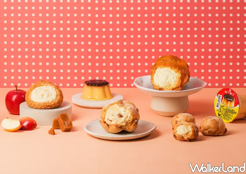 ▲beard papa’s 三月盛大推出多款期間限定泡芙，包含布丁、焦糖蘋果口味及蜂蜜奶油派皮。