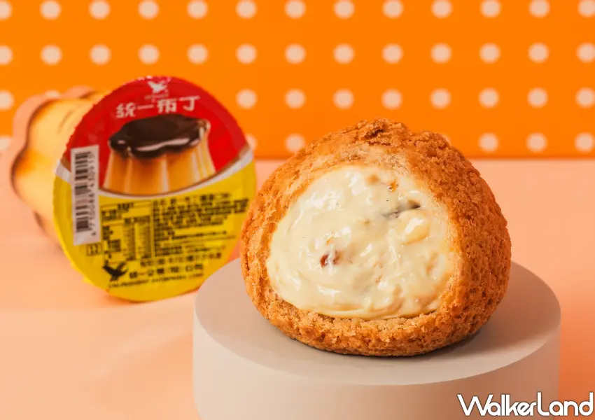 ▲經典的日式泡芙擠入滑順的「統一布丁」內餡，每一口都能吃到濃郁奶香與焦糖韻味。