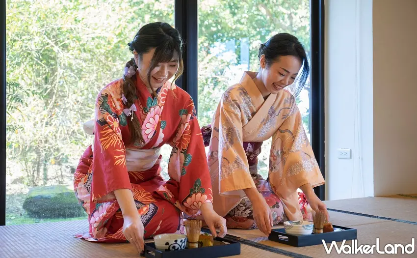 ▲旅客在綠舞日式園區可體驗和菓子手作或抹茶文化。 圖／綠舞國際觀光飯店提供；窩客島整理