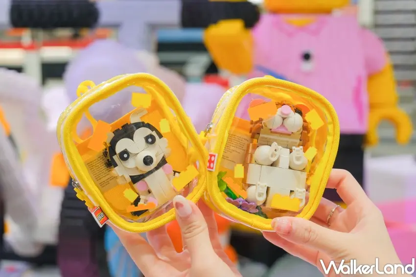 ▲消費滿2,000元可獲樂高®曬娃包,展示專屬動物拼砌作品(攝影:張人尹)