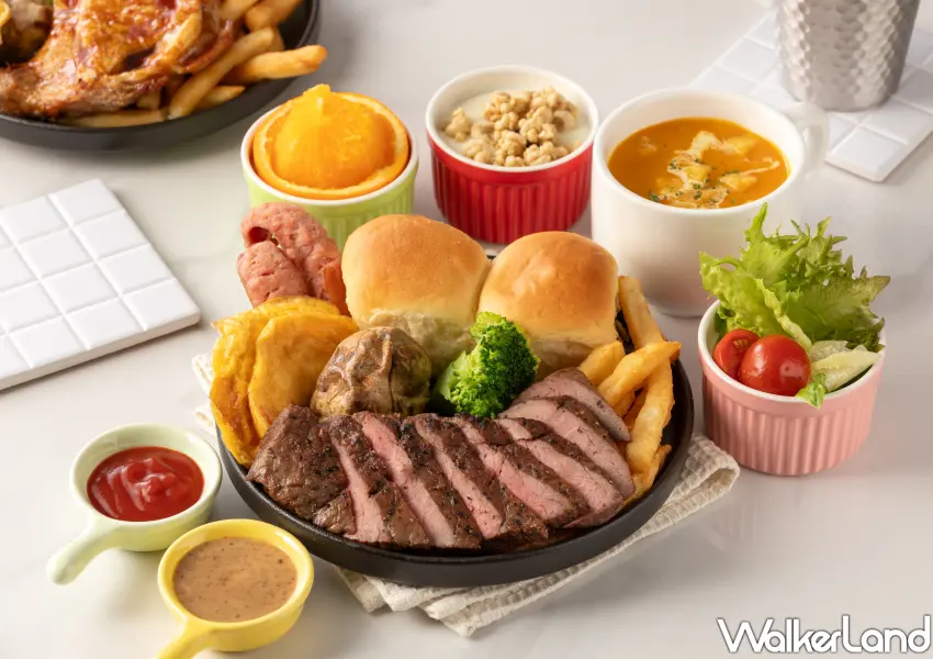 ▲份量十足的「經典牛排早午餐」是慢享生活最高規格的早午餐盛宴。