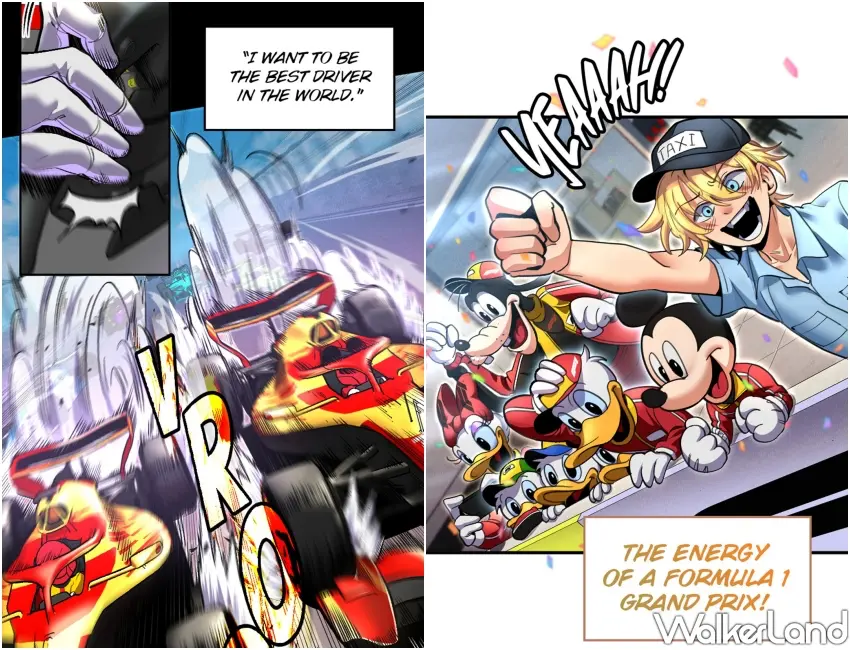 ▲WEBTOON 原創連載漫畫驚喜上線,米奇與好朋友在迪士尼XF1聯名故事中大顯身手。