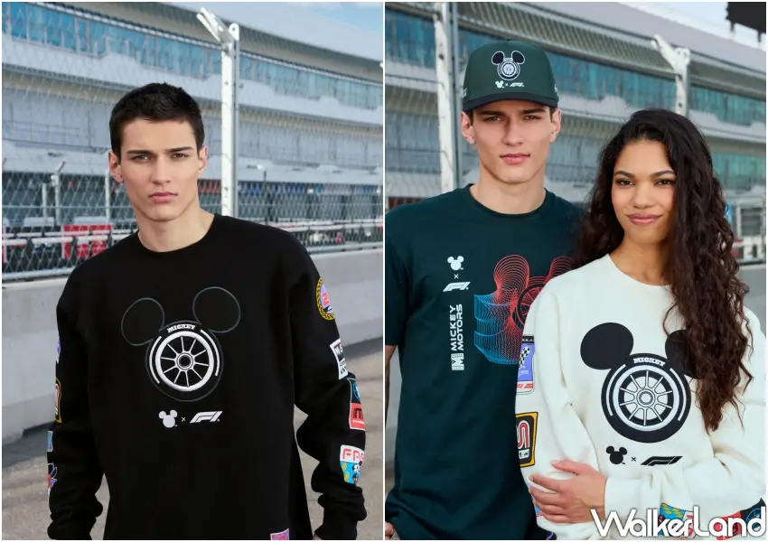 ▲黑白對比設計的迪士尼XF1聯名上衣,完美展現米奇與賽車文化的潮流碰撞。