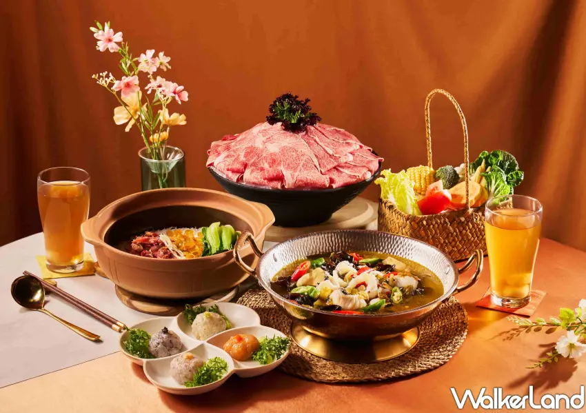 ▲火鍋控春天必吃。金湯酸菜魚搭金棗鴨賞煲仔飯,限時雙金美味挑戰酸香新境界。