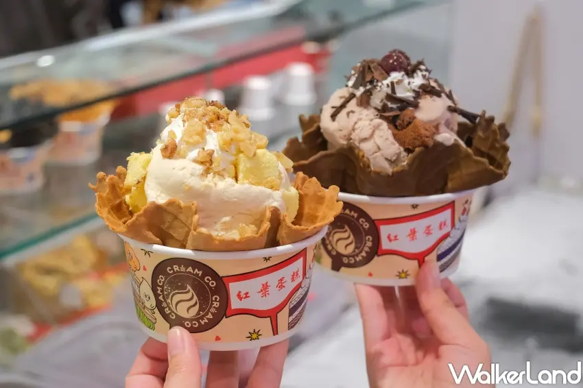 ▲COLD STONE聯手紅葉蛋糕與CREAM CO.推出聯名冰淇淋新品（攝影：張人尹）