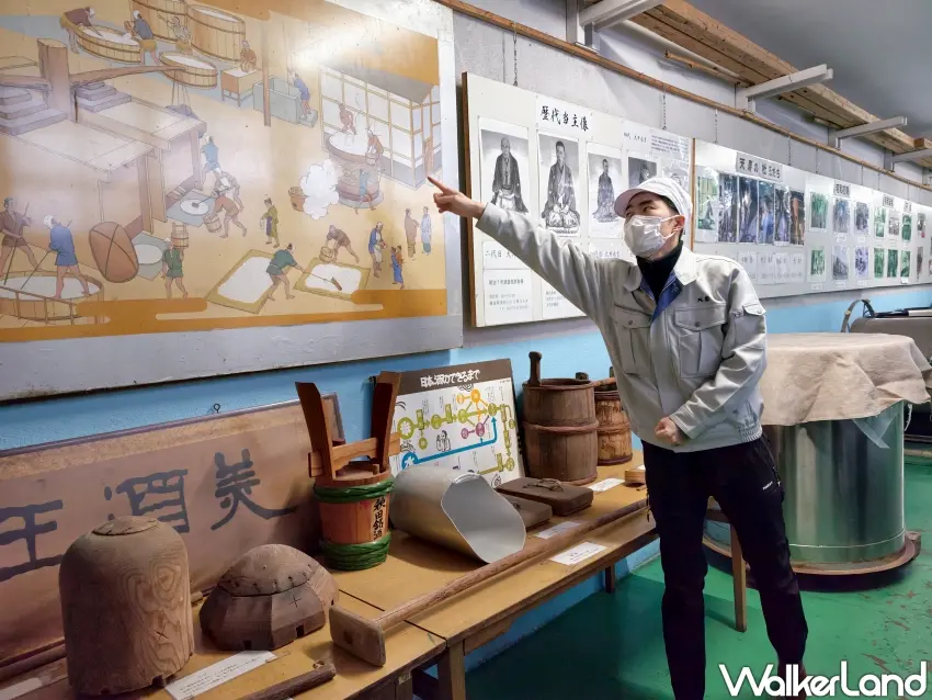 ▲「天壽酒造」每日提供兩場見學體驗，由專人帶領導覽環境、講解酒造發展歷史。（攝影：楊婷雅）