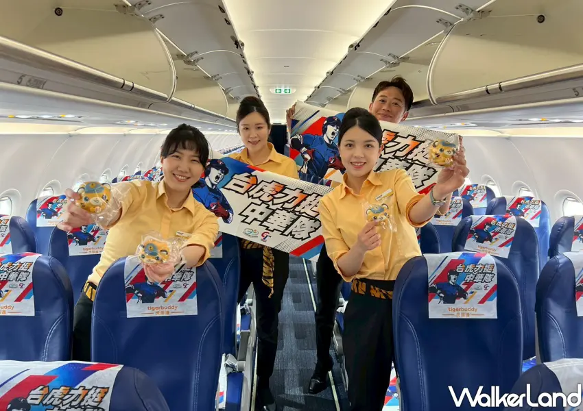 ▲灣虎航親切的客艙組員換上，陪伴熱血球迷直奔WBC東京賽場。