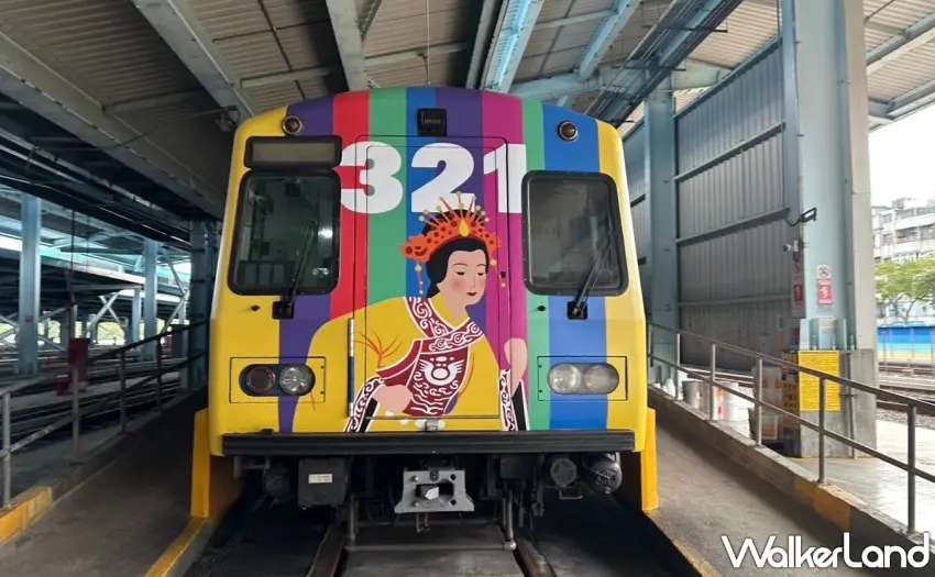▲唐氏症基金會即日起至3月29日於台北捷運淡水線推出期間限定彩繪列車，由媽祖與三大守護神「上車」穿梭城市，讓倡議不再只停留於活動現場。圖／唐氏症基金會提供；窩客島整理